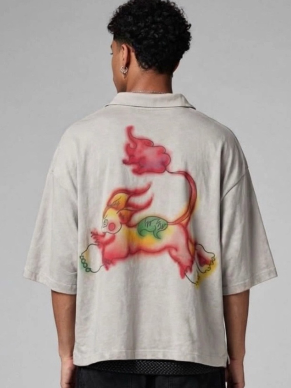 ART BASEL Unisex Oversized Short-Sleeve Shirt with Colorful Graphic NEW